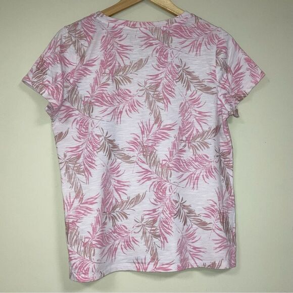 Sonoma Tops - Pink Palm T-Shirt Women’s Large Everyday Classic Top Summer Loose Flowy Blouse